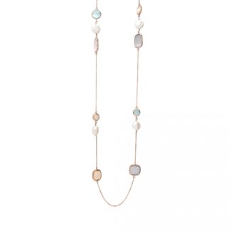 Collar Line Argent Rosa Perlas Ojo Gato 17083-C