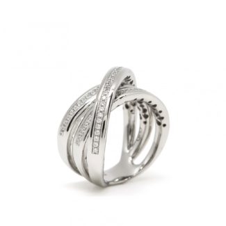 Sortija Line Argent Ancha Cruzada Circonitas 17161-R