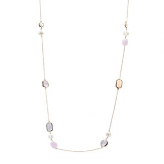 Collar Line Argent Rosa Perlas Ojo Gato 17999-C