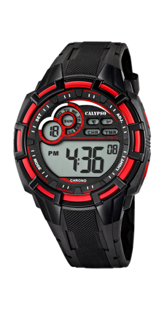 Reloj Calypso 5625/4 Caucho Negro-Rojo