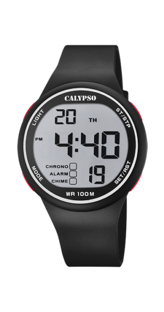 Reloj Calypso 5795/1 Caucho Negro-Rojo