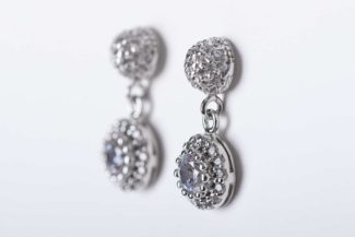 Pendientes Altair Plata Largo Roseta Circonitas P219